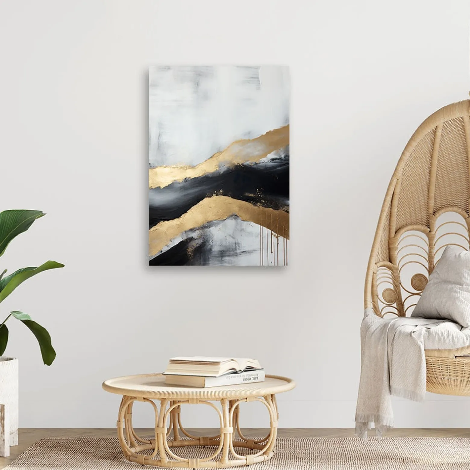 Feeby Obraz na płótnie, Złota abstrakcja 40x60
