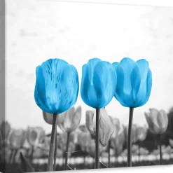 Feeby Obraz Niebieskie tulipany na łące 30x30