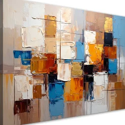 Feeby Obraz nowoczesny do salonu, Kolorowa Abstrakcja Kwadraty 60x40
