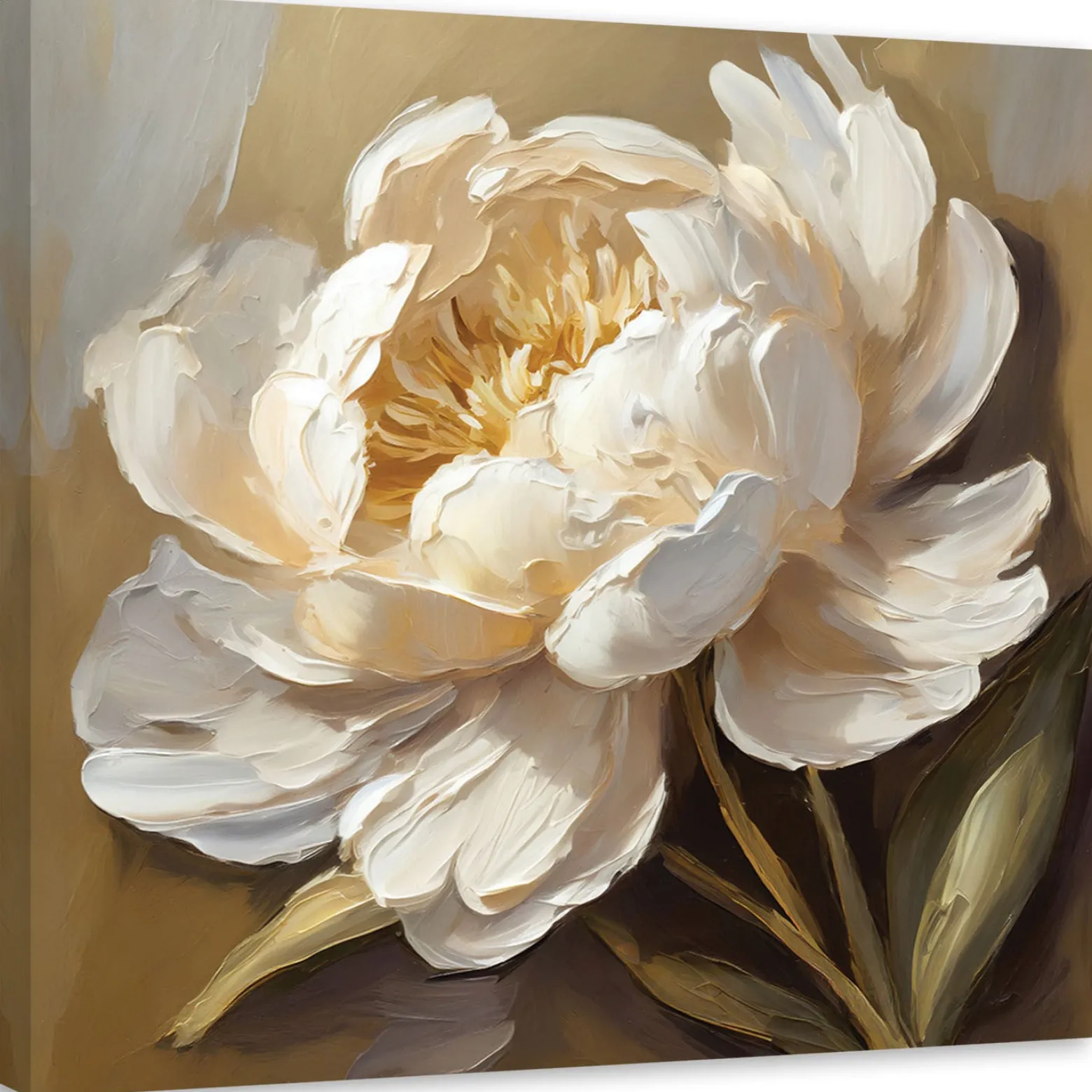 Feeby Obraz, Peonia kremowa jak ręcznie malowana 30x30