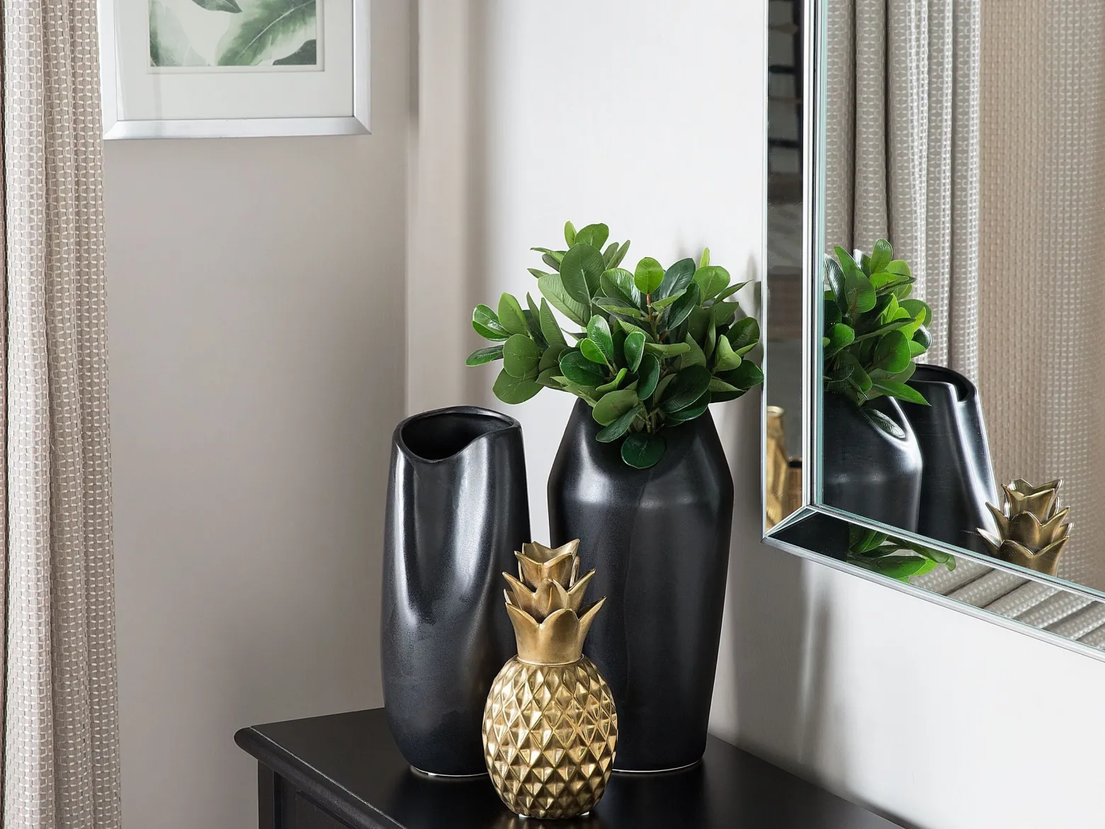 Figurka ozdobna ceramiczna ananas złota