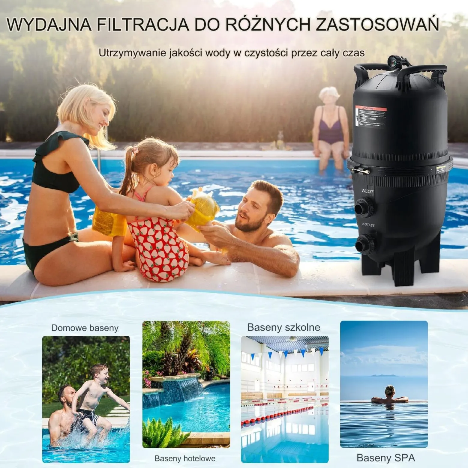 Filtr wkładany basenowy 49 m²