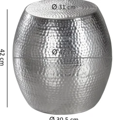 FineBuy Stolik boczny metal srebrny
