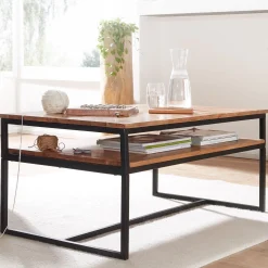 FineBuy Stolik kawowy drewno brązowy