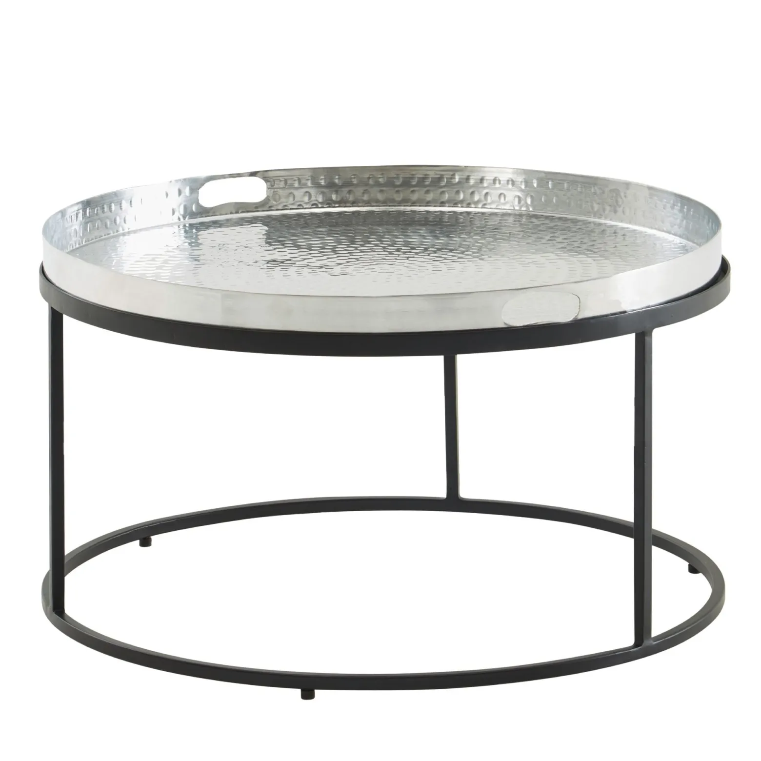 FineBuy Stolik kawowy metal srebrny