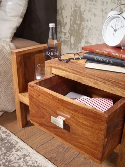 FineBuy Stolik nocny drewno brązowy