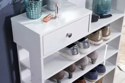 FineBuy Szafka na buty płyta meblowa biały