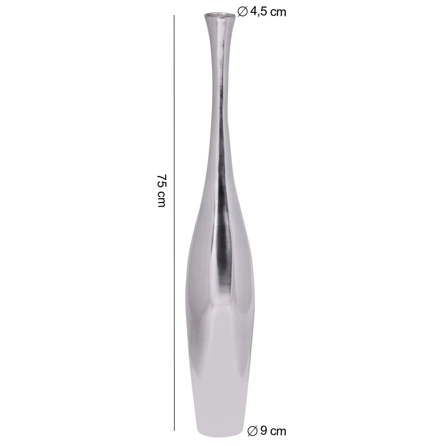 FineBuy Wazon Aluminium srebrny