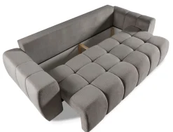 FITU Wygodna, duża sofa rozkładana do salonu, szara