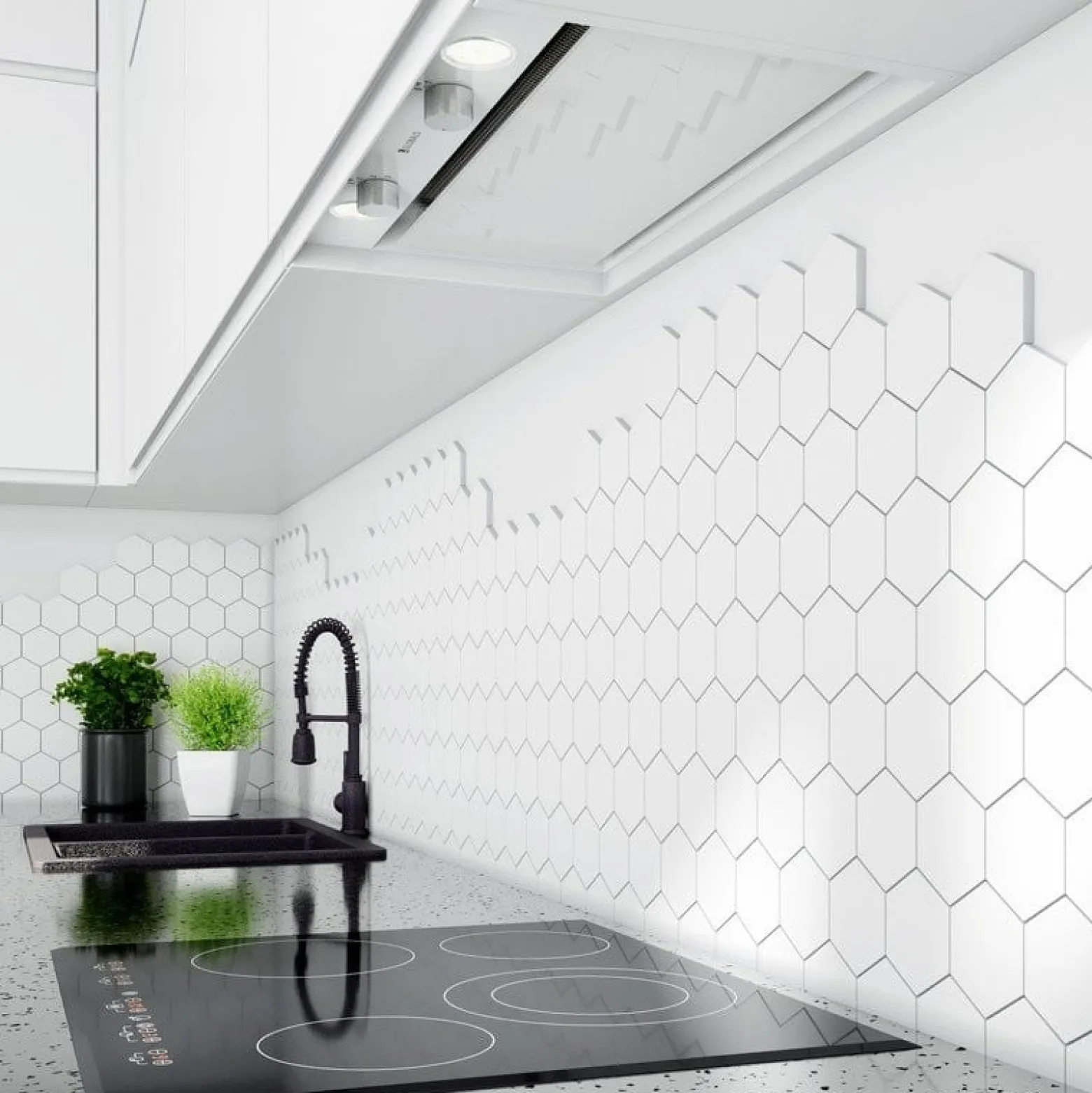 FLOWERI 60.2 WHITE Okap kuchenny