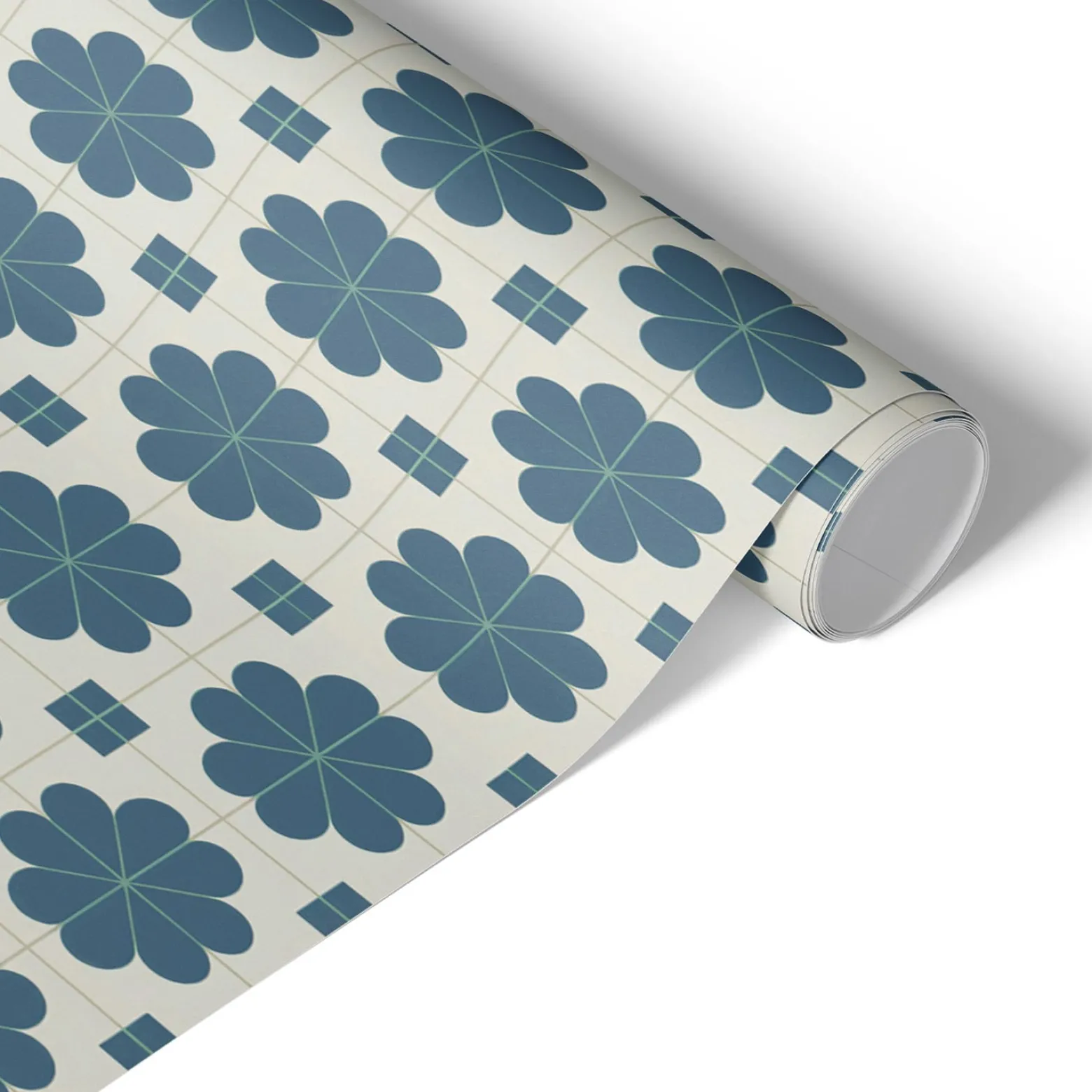 Folia meblowa Niebieskie kwiaty 50x100 Okleina samoprzylepna Retro