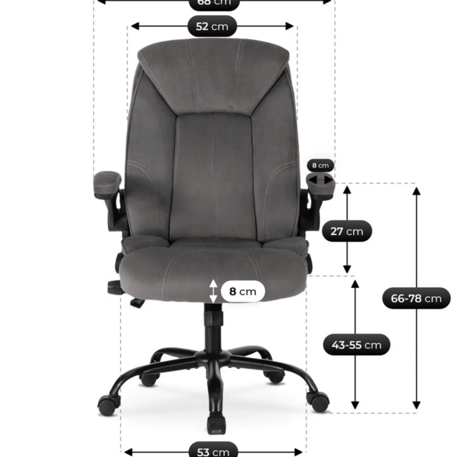 Fotel Biurowy Obrotowy Krzesło Do Biurka Ergonomiczny Szary COMFORT