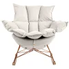 Fotel bujany SWING VELVET beżowy