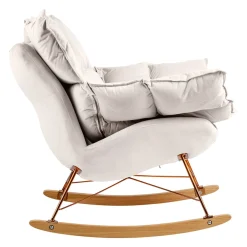 Fotel bujany SWING VELVET beżowy