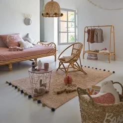 Fotel dziecięcy Leo rattan naturalny zaokrąglone siedzisko