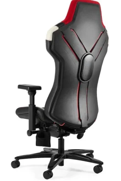 Fotel ergonomiczny Pitlane czarny tkanina eko-skóra
