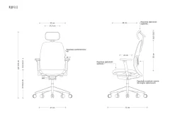 Fotel ergonomiczny Popfit szary tkanina/siatka