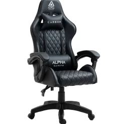 Fotel Gamingowy Biurowy Obrotowy Gracza Alpha Gaming Carbon Czarny