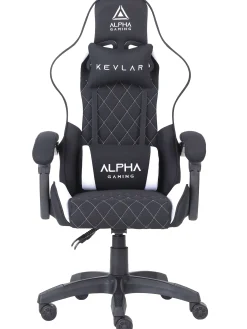 Fotel Gamingowy Materiałowy Biurowy Krzesło Alpha Gaming Kevlar Biały