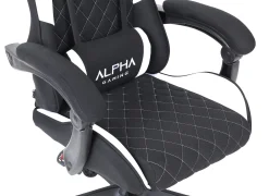 Fotel Gamingowy Materiałowy Biurowy Krzesło Alpha Gaming Kevlar Biały