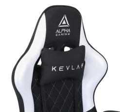 Fotel Gamingowy Materiałowy Biurowy Krzesło Alpha Gaming Kevlar Biały