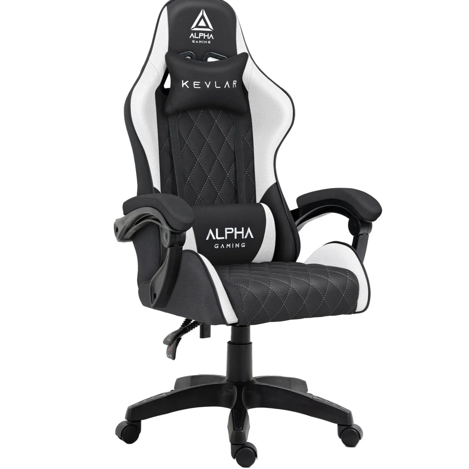 Fotel Gamingowy Materiałowy Biurowy Krzesło Alpha Gaming Kevlar Biały