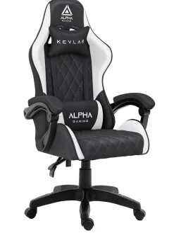 Fotel Gamingowy Materiałowy Biurowy Krzesło Alpha Gaming Kevlar Biały