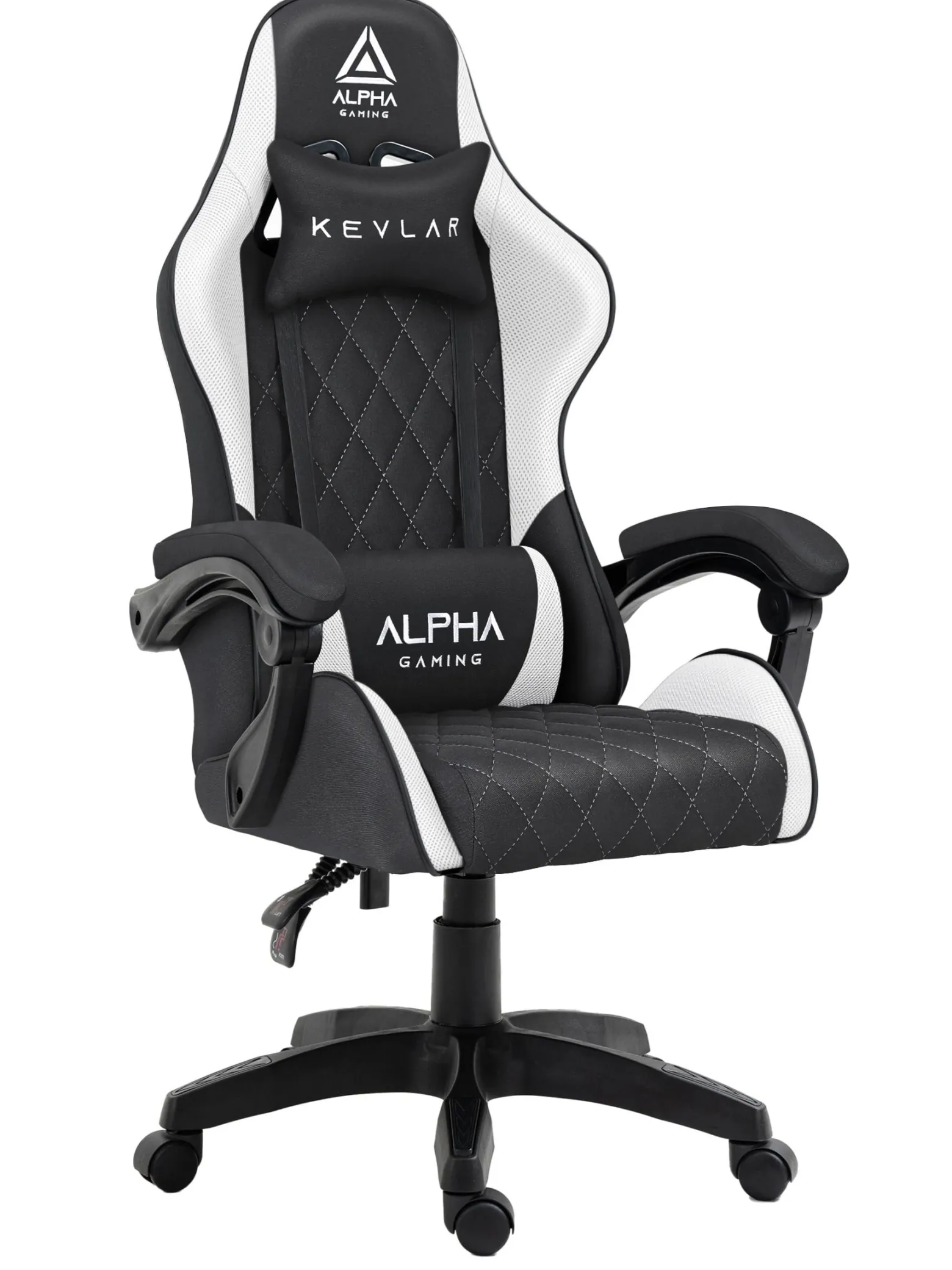 Fotel Gamingowy Materiałowy Biurowy Krzesło Alpha Gaming Kevlar Biały