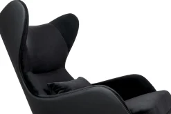 Fotel HAMPTON VELVET czarny, ekoskóra czarna