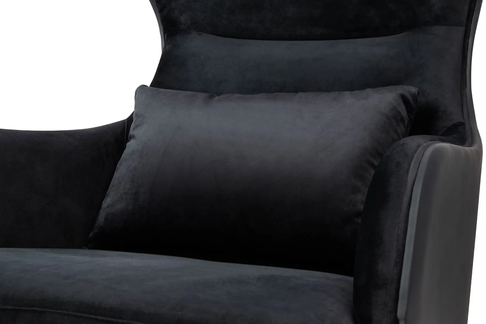 Fotel HAMPTON VELVET czarny, ekoskóra czarna