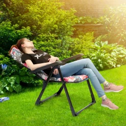 Fotel Leżak Ogrodowy Plażowy Regulowany 110kg