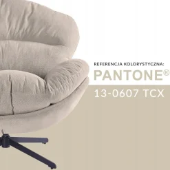 Fotel wypoczynkowy tapicerowany obrotowy sypialnia salon Milo latte