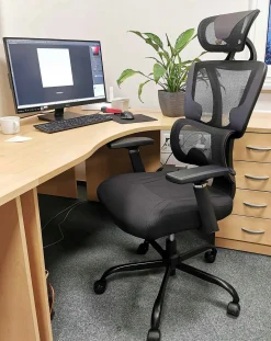 Fotel biurowy ergonomiczny obrotowy regulowany ulga dla pleców premium