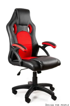 Fotel biurowy gamingowy DYNAMIQ V7 czarny/czerwony