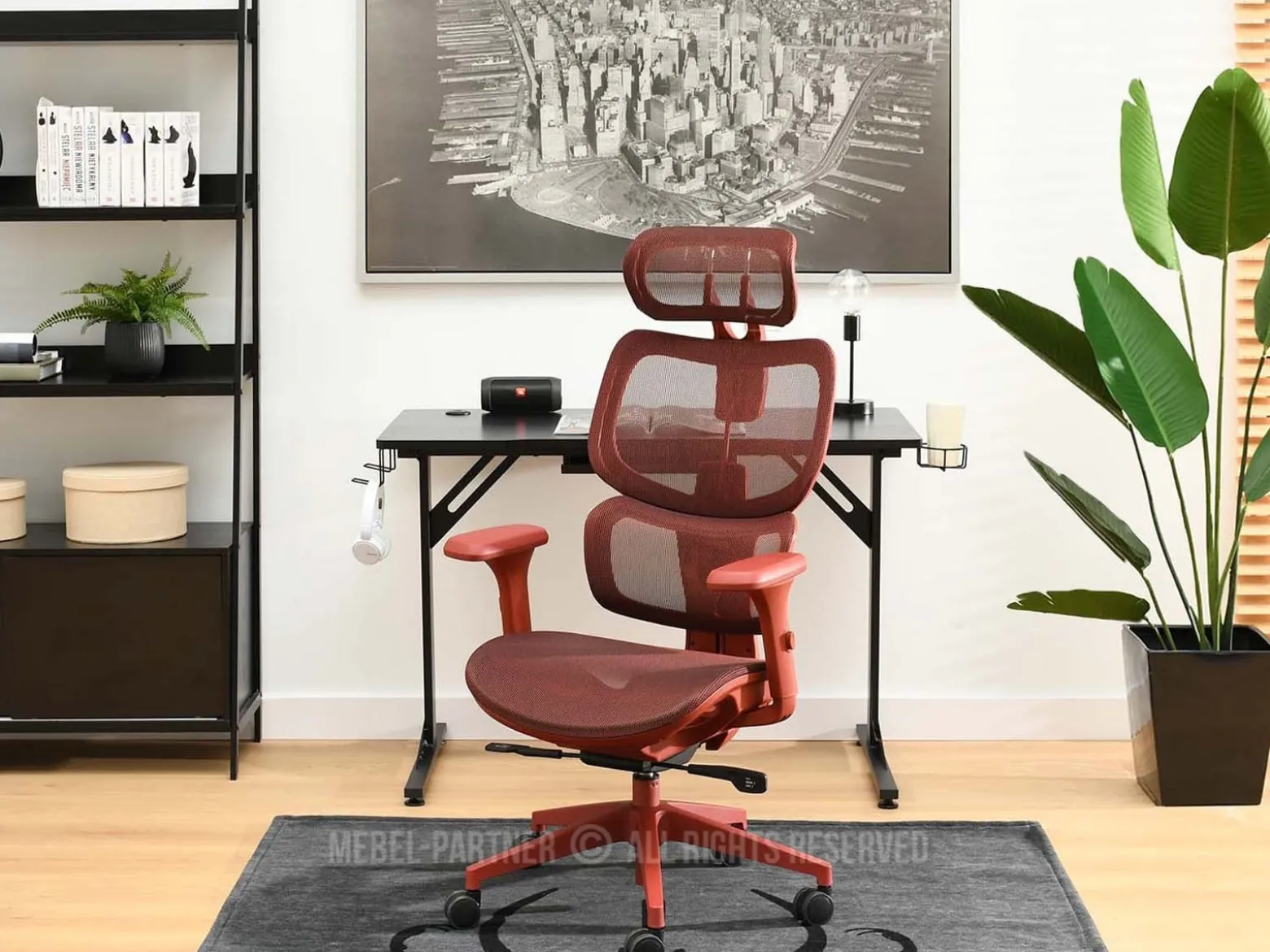 Fotel-Biurowy Hanoi Czerwony, Podstawa Czerwony
