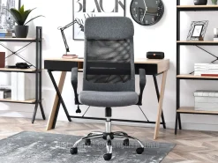 Fotel-Biurowy Kobe Szary Mesh, Podstawa Chrom