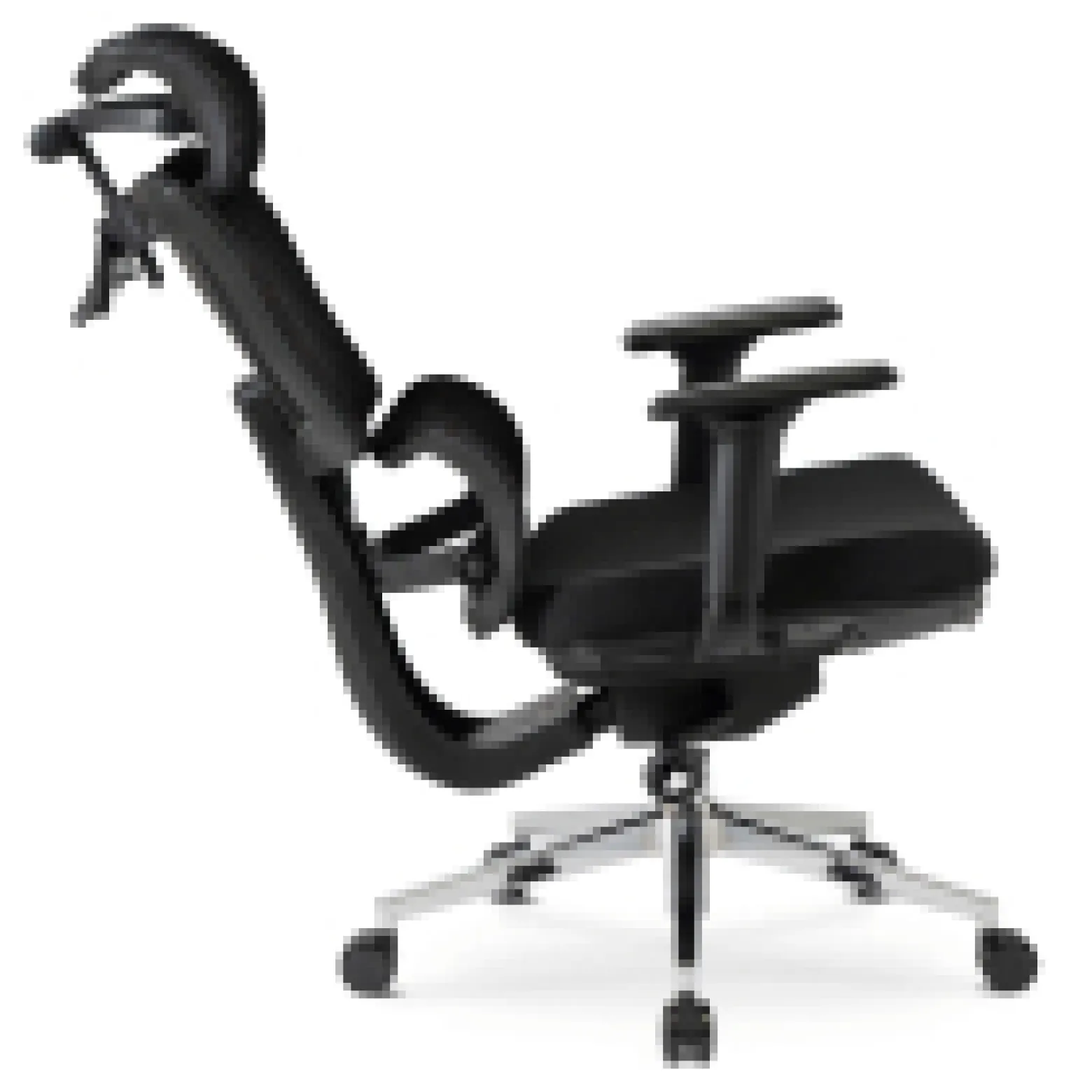 Fotel Biurowy Krzesło Obrotowe Ergonomiczny z Podnóżkiem Czarny DELSIN