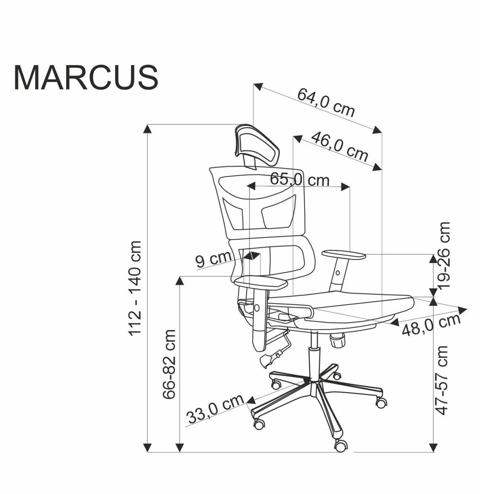 Fotel biurowy MARCUS czarny