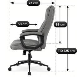 Fotel Biurowy Obrotowy Krzesło Do Biurka Komputer Ergonomiczny Szary PHONIX