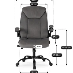 Fotel Biurowy Obrotowy Krzesło Do Biurka Ergonomiczny Szary COMFORT