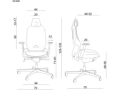 Fotel biurowy RONIN biały/czarny elastomer