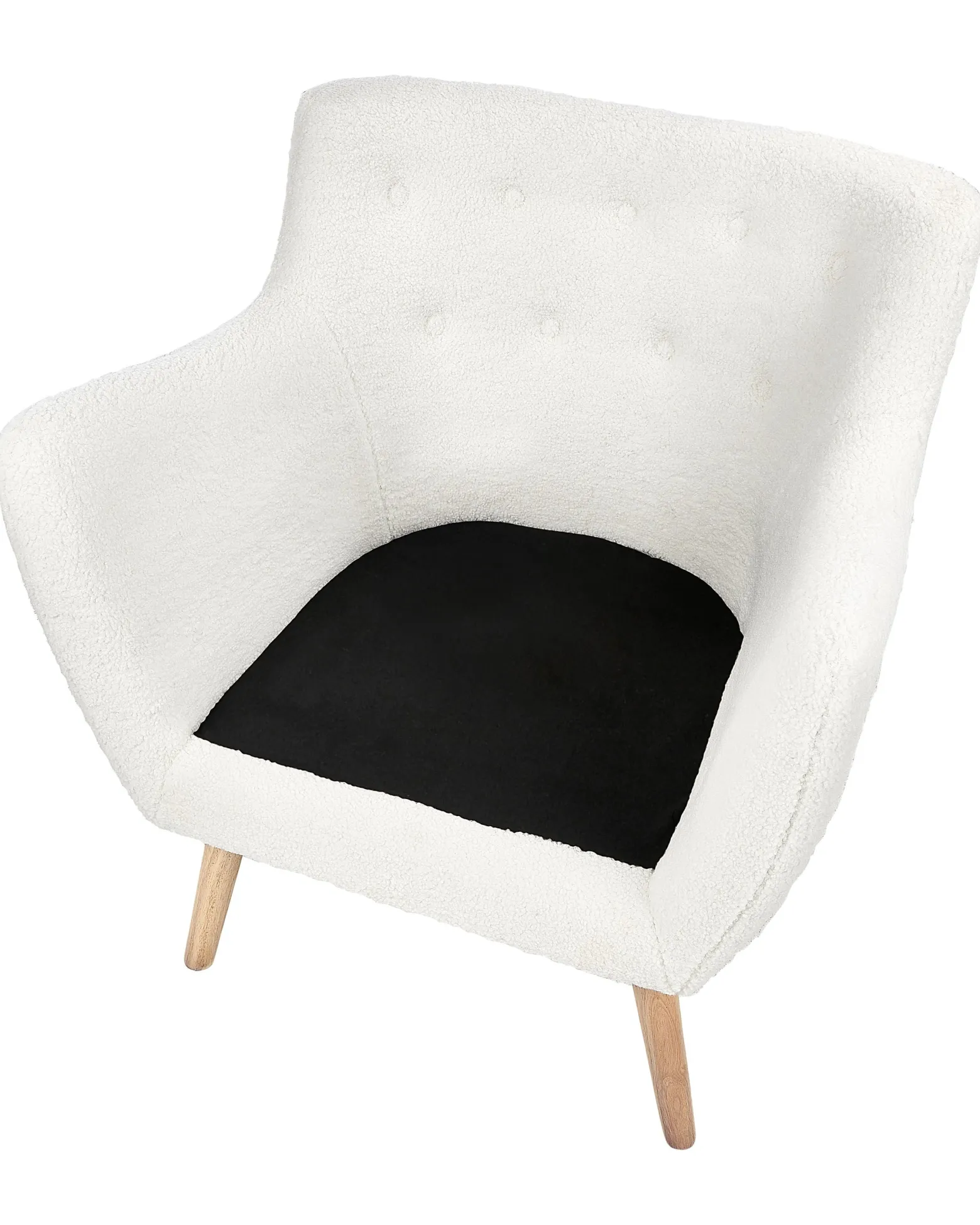Fotel boucle retro biały