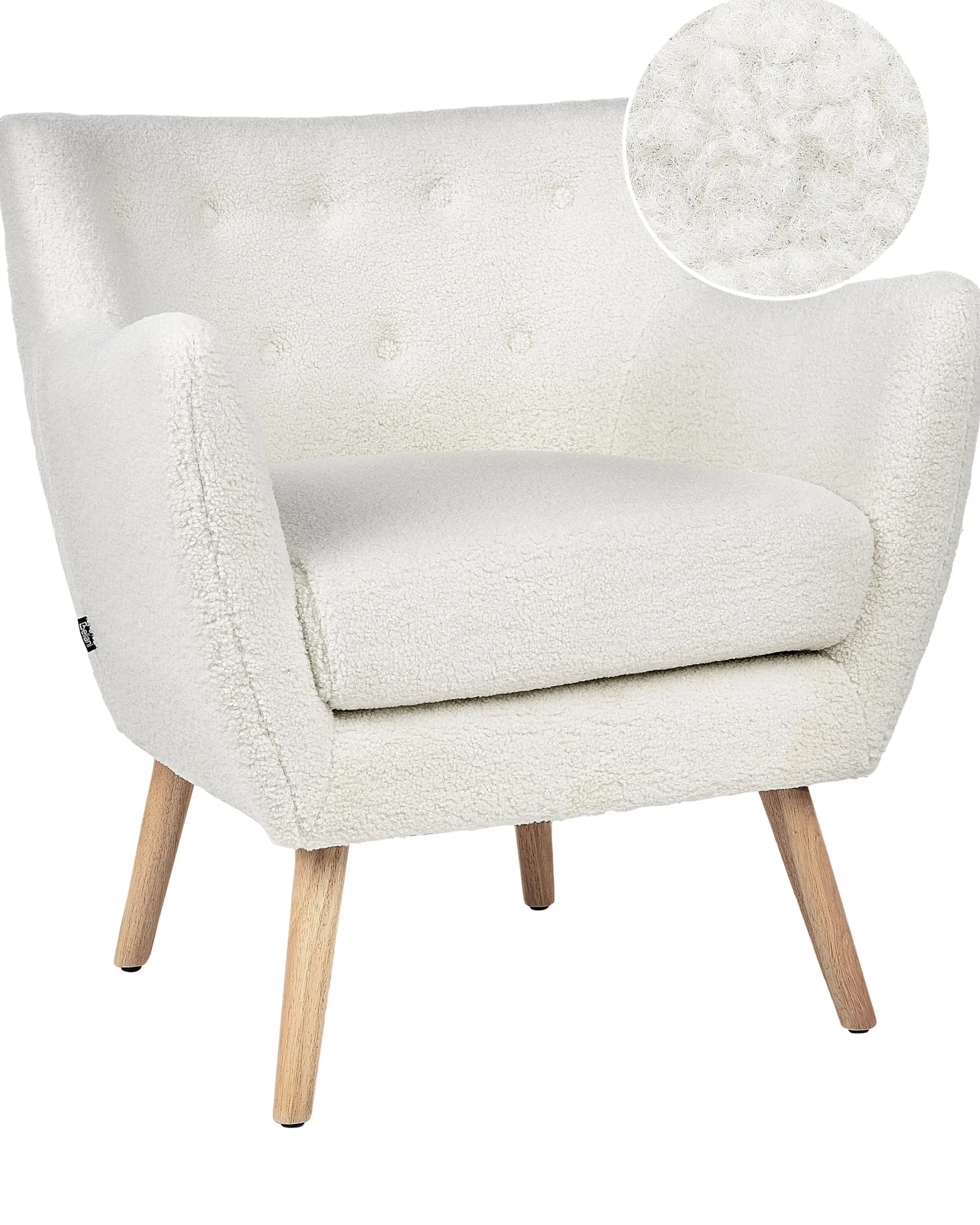 Fotel boucle retro biały