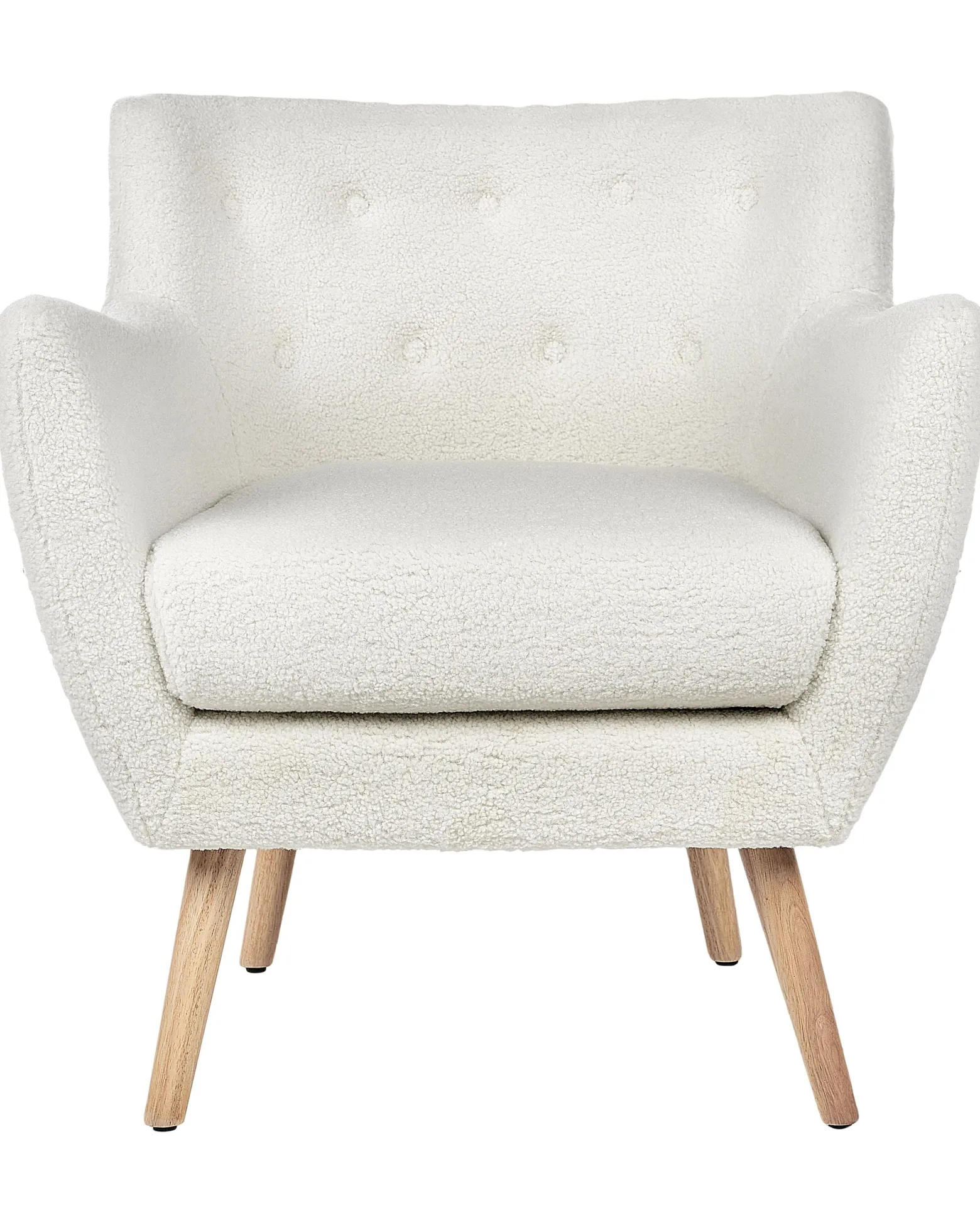 Fotel boucle retro biały