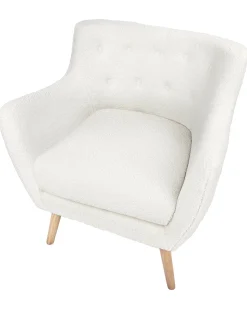 Fotel boucle retro biały