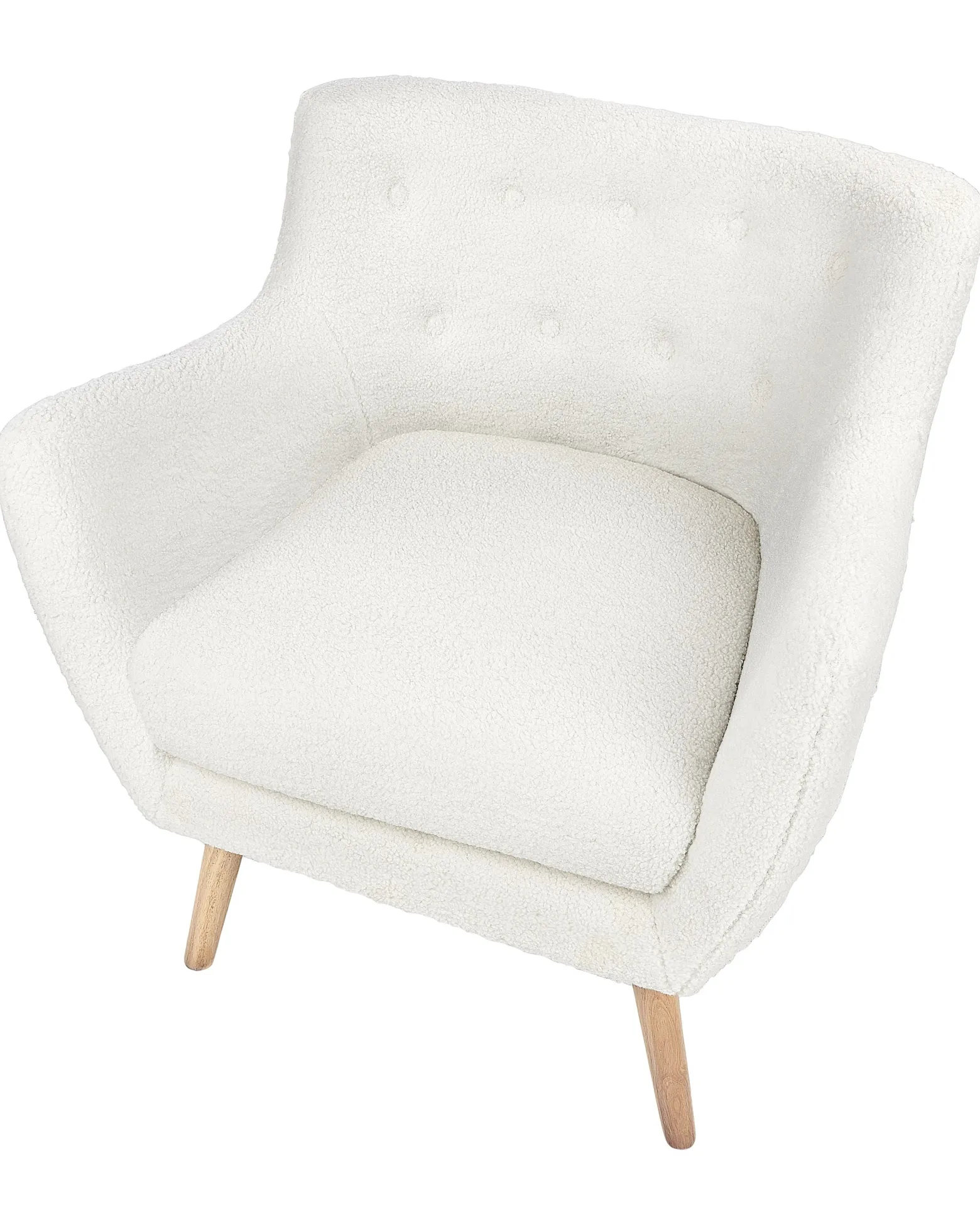 Fotel boucle retro biały