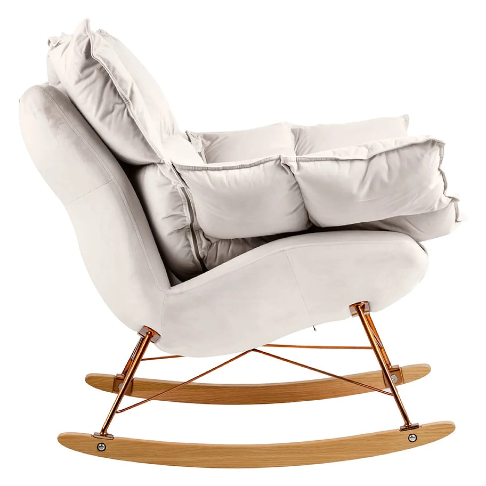 Fotel bujany SWING VELVET beżowy