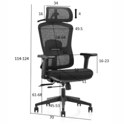 Fotel ergonomiczny angel biurowy obrotowy marmo