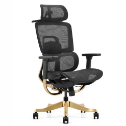 Fotel ergonomiczny ANGEL biurowy obrotowy Glamour Gold