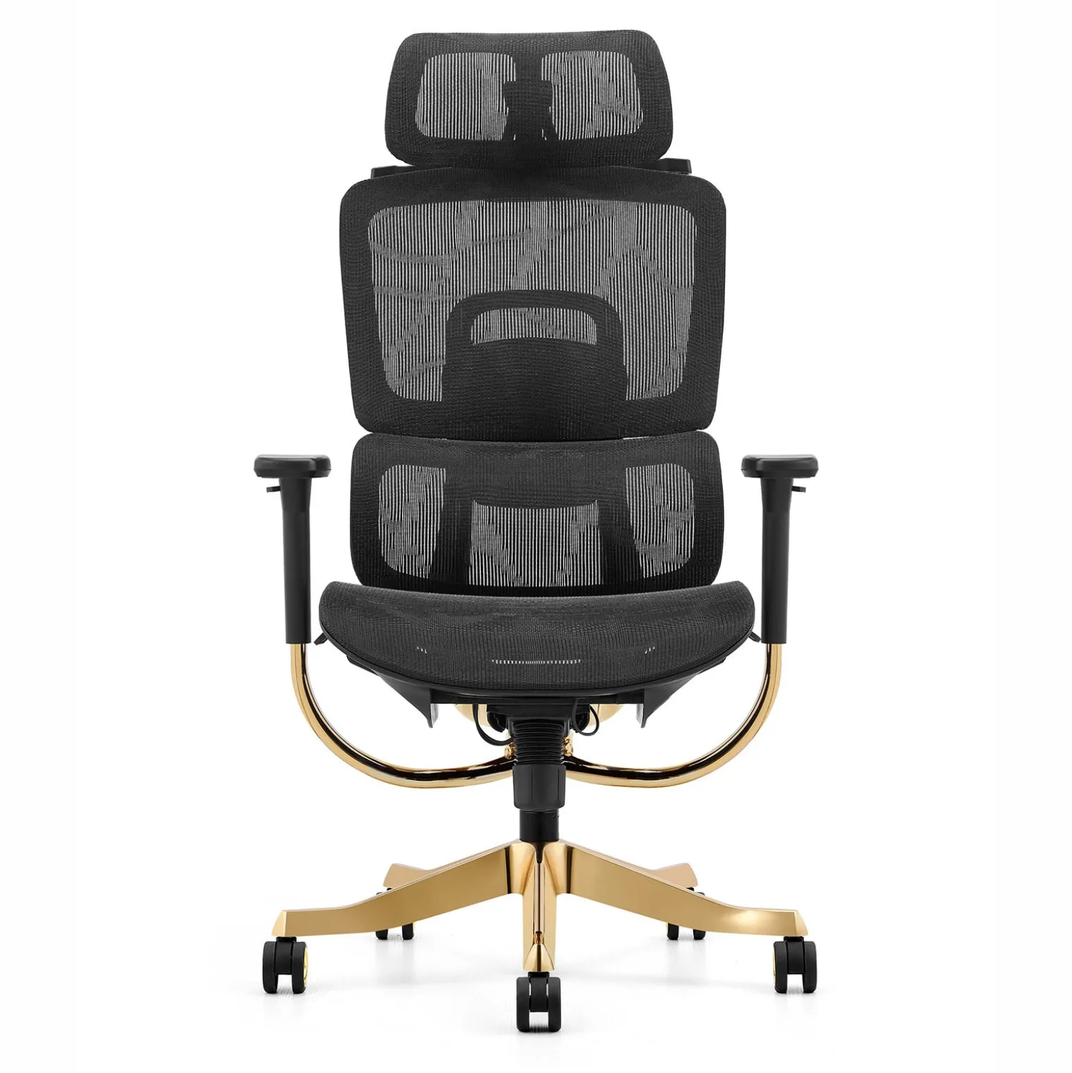 Fotel ergonomiczny ANGEL biurowy obrotowy Glamour Gold